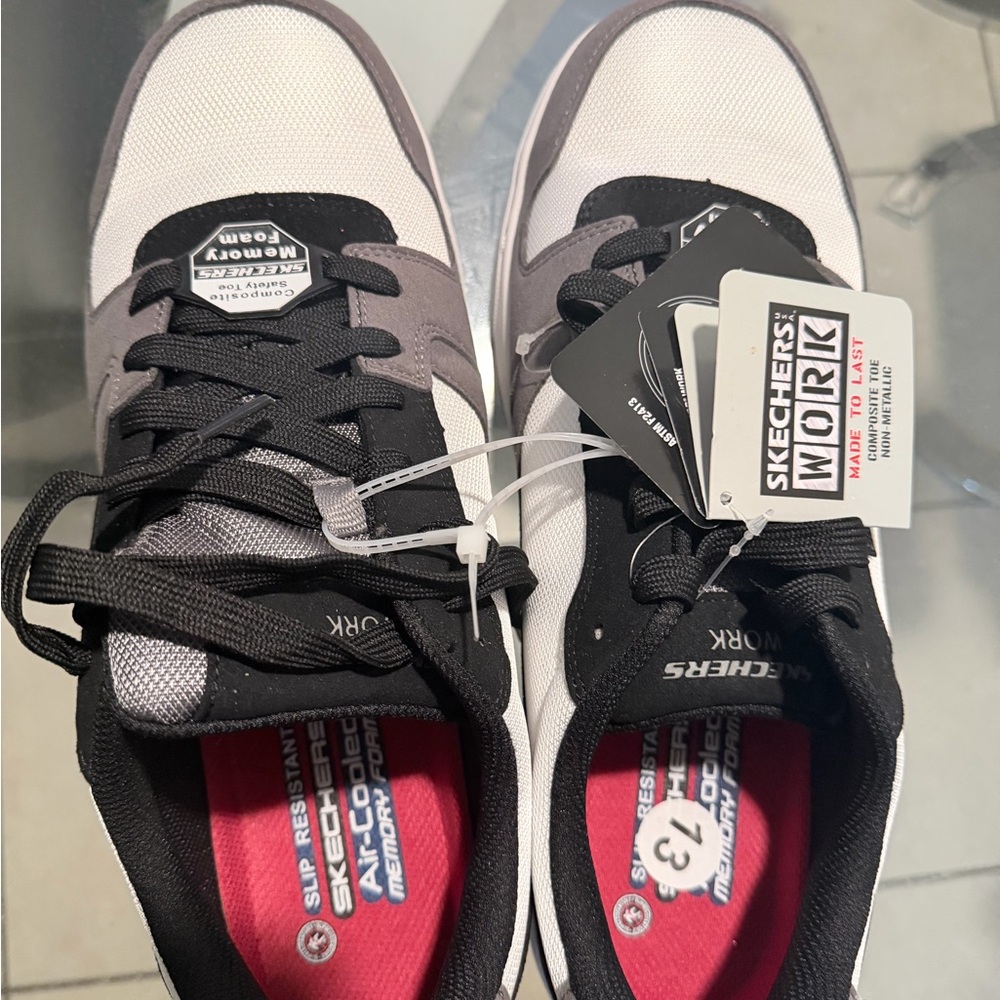 Skechers Black and Gray Work Sneakers
